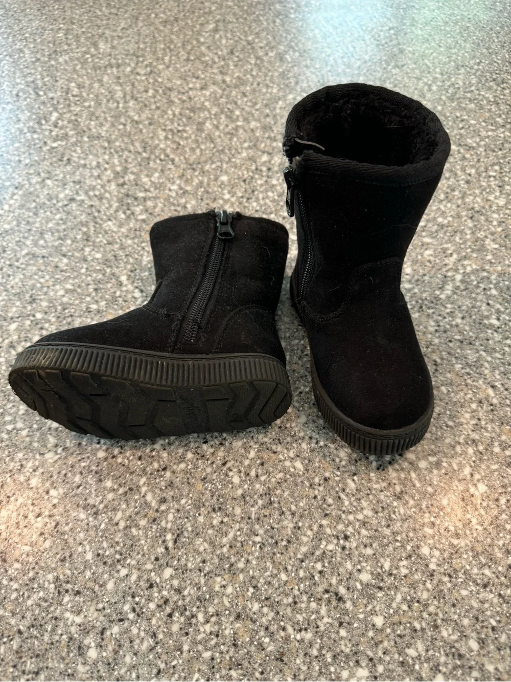 Cat & Jack Black Kids Winter Boots with Side Zippers